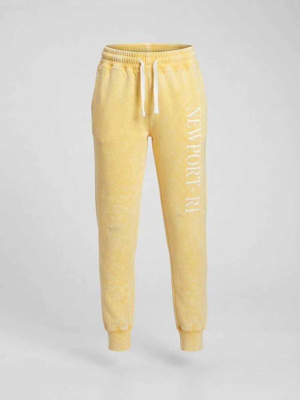 Lakeshirts Newport RI Yellow Acid Wash Jogger Sweatpants Small